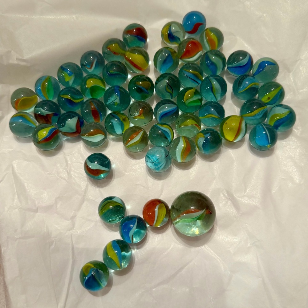 Vintage Tri Color Cat's Eye Marbles